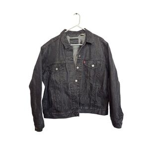 Levi's Black Sparkly Denim Jacket | Size XL